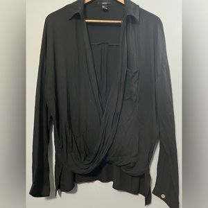 Forever 21 long sleeve overlay blouse